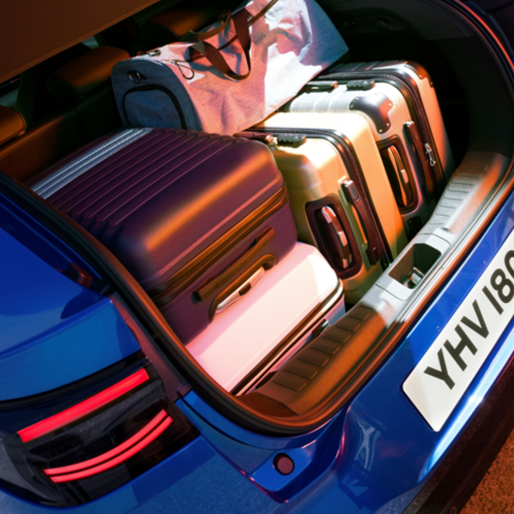 Large boot full of suitcases