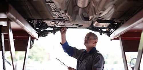 Man working on a car