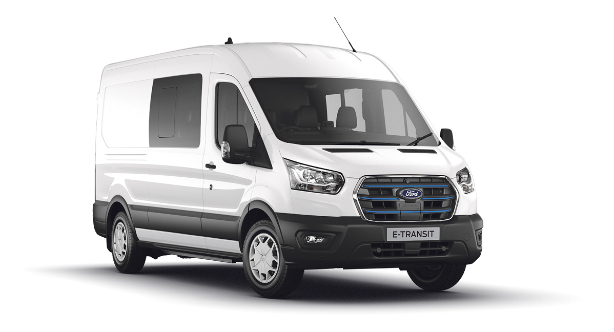 E Transit Double Cab white