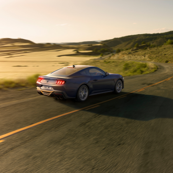 mustang being driven