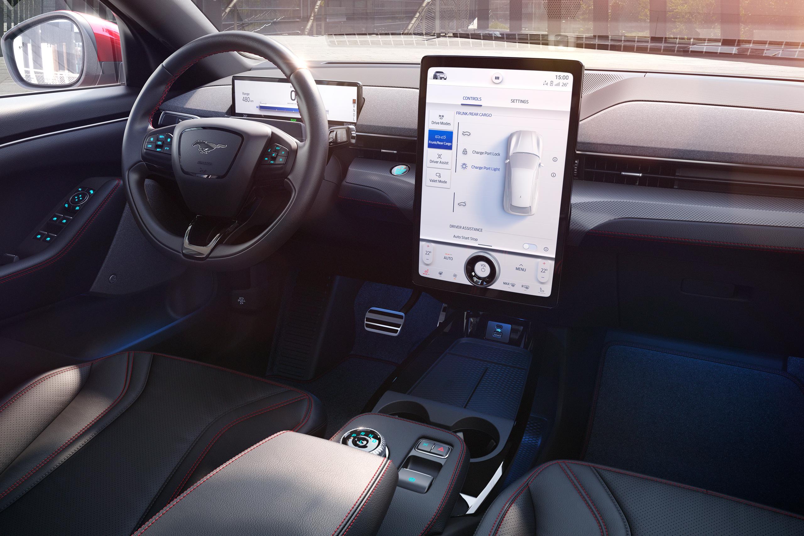 Interior leather with red stitching