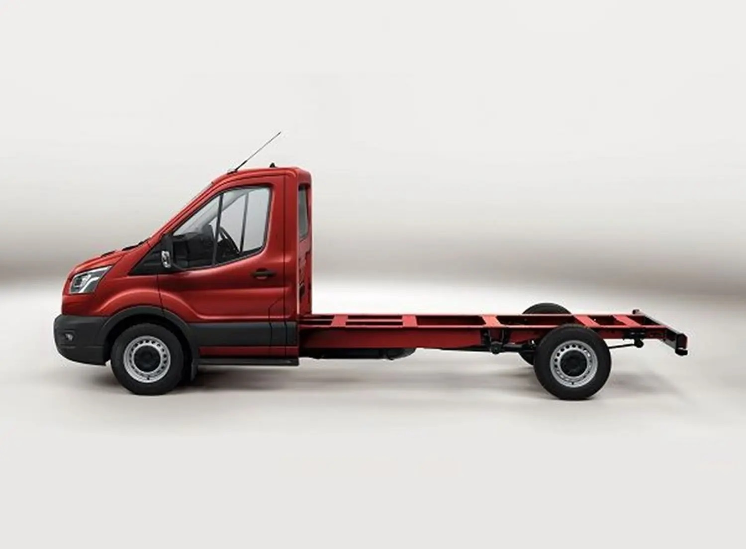Red Skeletal Chassis Cab
