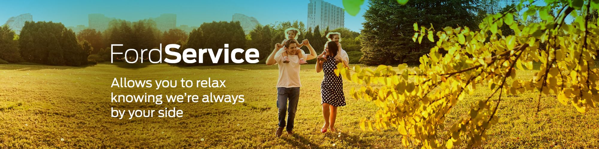 family walking in a field