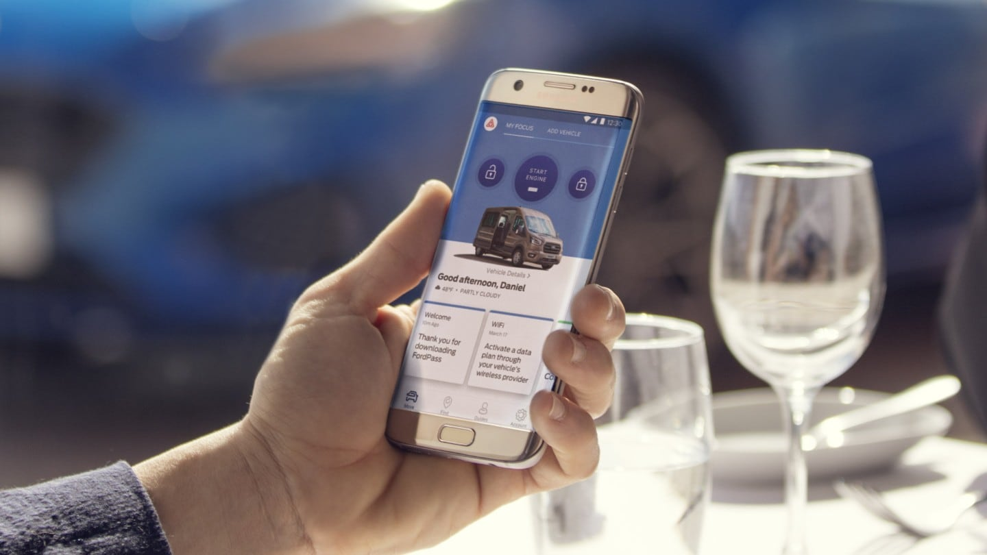 ford pass app open on phone