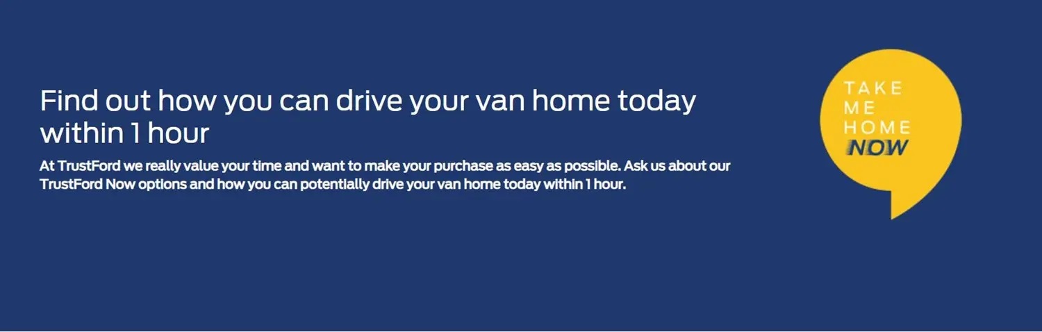 Drive Your Van Home Within 1 Hour Banner